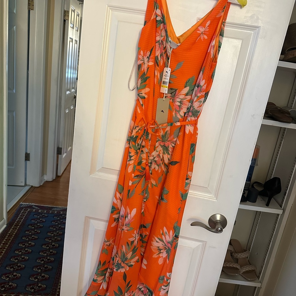 Tommy Bahama Floral Orange Maxi Dress